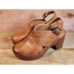 B.O.C Cecilia Clog Shoes Womens Size 8 Tan Platform Heel Bohemian Casual